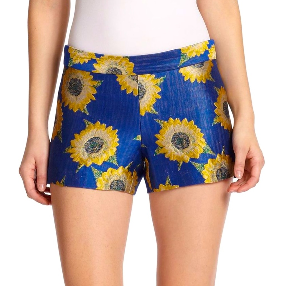 Alice + Olivia Sunflower Print Jacquard Shorts